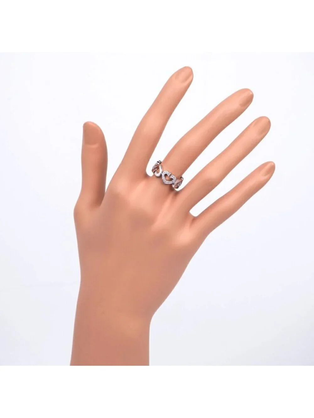 Cartier C Heart Ring 18k White Gold Diamond
